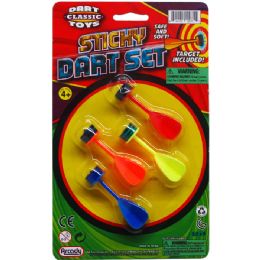 48 Wholesale 4pc 2.5" Sticky Dart Play Set On Blister Card