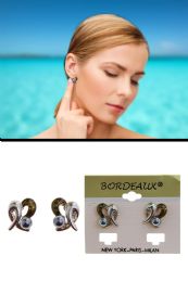 72 Units of Translucent Enamel Post Earrings Silver Tone - Earrings