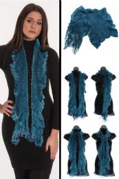 24 Wholesale Blue Fashion Winter Scarf