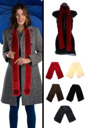 24 Wholesale Fuzzy Winter Scarf In Assorted Colors