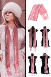 24 Pieces Pink Knit Winter Scarf - Winter Scarves