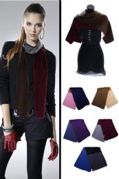 24 Wholesale Reversible Winter Scarf In Assorted Colors