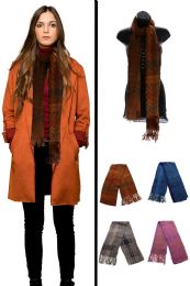 24 Bulk Knit Fashion Scarf In Assorted Colors
