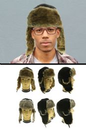12 Wholesale Assorted Animal Fur Trapper Hat