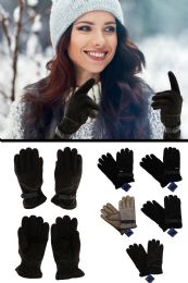 12 Wholesale Fashion Leather Gloves In Assorted Colors