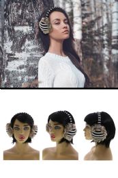 24 Wholesale Faux Fur Lined Earmuffs With Striped Pattern