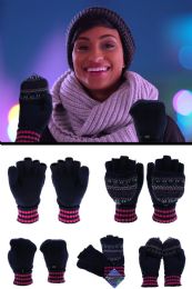 48 Wholesale Knit Convertible Mittens In Assorted Colors