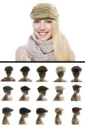 24 Pieces Newsboy Hat Polyester Wool Blend - Fashion Winter Hats