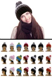 24 Pieces One Size Fits Most Pompom Beanie Cap - Fashion Winter Hats