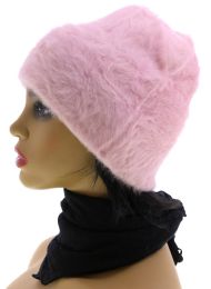 24 Wholesale One Size Fits Most Rabbit Fur Beanie Hat