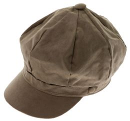 36 Wholesale One Size Fits Most Faux Suede Bakerboy Hat