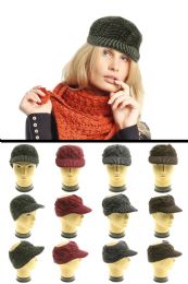 36 Pieces Open Top Brimmed Knit Hat - Fashion Winter Hats