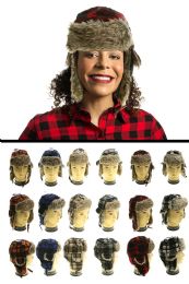 12 Pieces Plaid Trapper Hat - Trapper Hats
