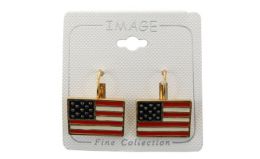 96 Pieces American Flag Dangle Earrings - Earrings
