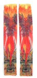 36 Pairs Wearable Sleeve With Satan Image Over The Sun Tattoo Design - Costumes & Accessories