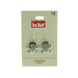 96 Bulk Silver Tone Skull Earrings