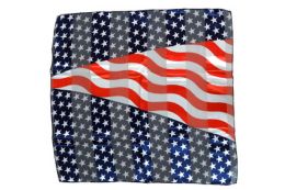 96 Pieces Wavy American Flag Scarf Made Of Silky And Sheer Polyester - 4th Of July