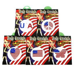 96 Pieces Body Crystal Tattoos - 4th Of July