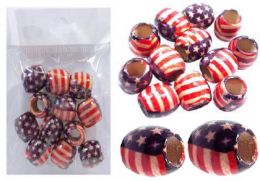 144 Pieces Patriotic Flag Beads - 4th Of July