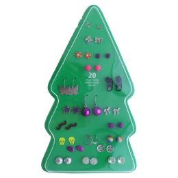 48 Pieces Gift Boxed Colorful Christmas Tree Earring Set - Christmas Decorations