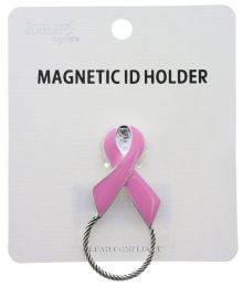 72 Pieces Breast Cancer Awareness Magnetic Id Holder - Breast Cancer Awareness Socks