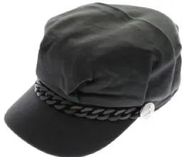 36 Wholesale Military Cap Brim Chain Crest Button One Size Fits Most