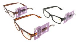 48 Wholesale Assorted Acrylic Rectangular Reading Glasses