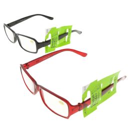 48 Wholesale Assorted Color Translucent Rectangular Reading Glasses