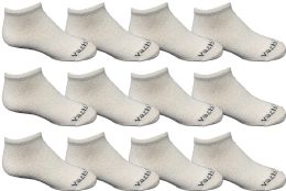 12 Wholesale Yacht & Smith Kid's White No Show Low Cut Ankle Socks Size 6-8