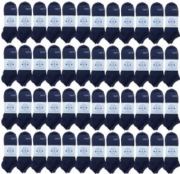 48 Pairs Yacht & Smith Womens 97% Cotton Shoe Liner Training Socks, No Show, Thin Low Cut Sport Ankle Bulk Socks, 9-11 Navy - Womens Ankle Sock