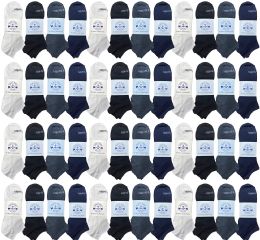 48 Pairs Yacht & Smith Men's Wholesale Shoe Liner Training Socks, No Show, Thin Low Cut Sport Ankle Bulk Socks, 10-13 Assorted Colors - Mens Ankle Sock