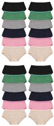 12 Pieces Yacht And Smith 95% Cotton Women's Underwear In Black, Size Large  - Womens Panties & Underwear - at 