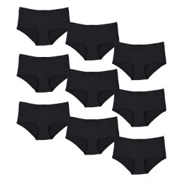 144 Wholesale Yacht & Smith Womens Cotton Lycra Underwear Black Panty Briefs In Bulk, 95% Cotton Soft Size Medium