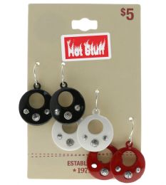 60 Pieces Assorted Silver Tone Colored Hoop Earrings - Earrings