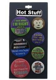 60 Bulk Assorted Pins With Sayings On Card