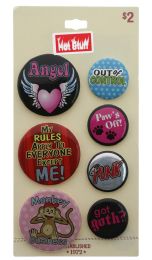 60 Pieces 7 Pins With Sayings On A Card - Hat Pins & Jacket Pins