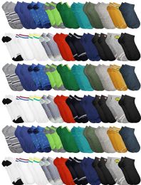 60 Pairs Yacht & Smith Boys Colorful Fun Printed Thin Lightweight Low Cut Ankle Socks - Boys Ankle Sock