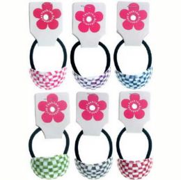 96 Pieces Childrens Pony Tail Holders Assorted Color Acrylic - PonyTail Holders
