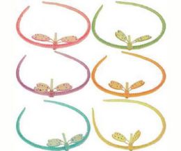 96 Wholesale Childrens Acrylic Headband Assorted Color With Dragonfly