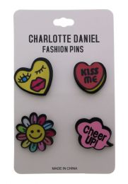 96 Pieces Happy Pin Set - Hat Pins & Jacket Pins