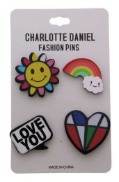 96 Pieces Rainbow Color Pin Assortment - Hat Pins & Jacket Pins