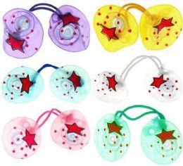 96 Pieces Assorted Color Inflatable Charm On A Band - PonyTail Holders