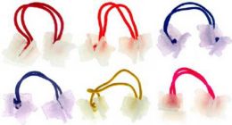 96 Pieces Assorted Color Bands With Clear Acrylic Elephant Charms - PonyTail Holders