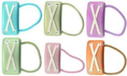 96 Wholesale Childrens Assorted Color Rectangles On Elastic Band