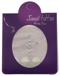 96 Pieces Crystal Tattoo In The Shape Of A Cross - Tattoos and Stickers