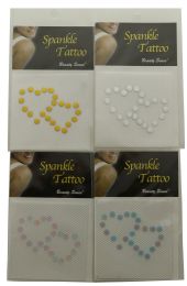 96 Pieces Assorted Crystal Tattoos In The Shape Of Hearts - Tattoos and Stickers