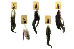 48 Wholesale Hair Clip With Assorted Feathers