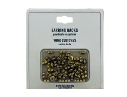 96 Pieces Gold Tone Hypo Allergenic Wing Clutch Earring Backs - Earrings