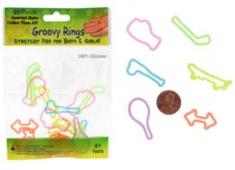 192 Wholesale Sports Shaped Ring Silly Bands