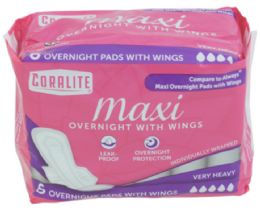 24 Cases Maxi Pads Overnight W/wings - Feminine Care